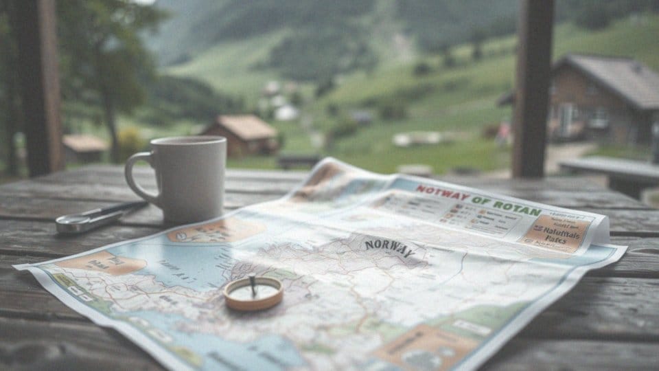 Jakie atrakcje turystyczne są uwzględnione w mapie Norwegii?