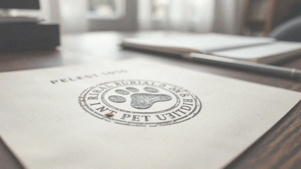 Jak wygląda pieczęć cmentarza dla zwierząt?